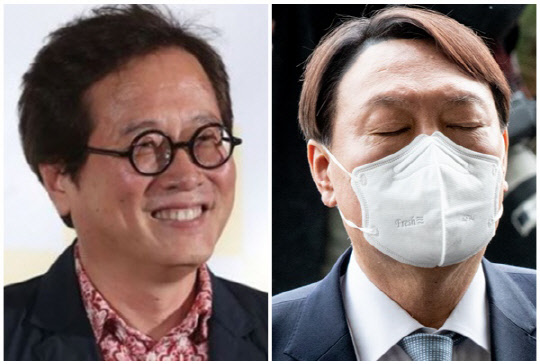 맛 칼럼니스트 황교익씨(왼쪽)와 윤석열 전 검찰총장. 디지털타임스 DB, 연합뉴스